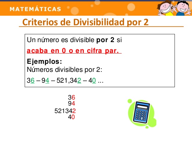 Criterio De Divisibilidad Del 2 Con Ejemplos - Educaimágenes